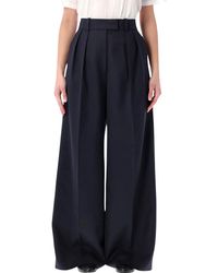 Anine Bing - Lou Wool Blend Wide Trousers - Lyst