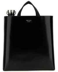 Prada - Logo Raffia Tote - Lyst