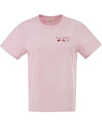 MC2 Saint Barth - Cotton T-Shirt With Embroidered Front Detail - Lyst