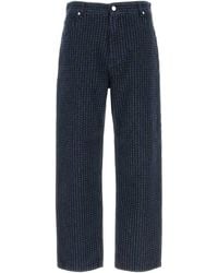 Fendi - Embroidered Stretch Denim Jeans - Lyst