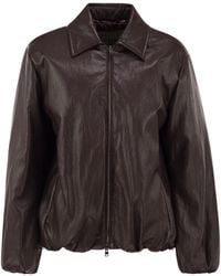 Herno - Faux Leather-Effect Padded Bomber Jacket - Lyst