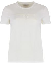 Elisabetta Franchi - Cotton Crew-Neck T-Shirt - Lyst