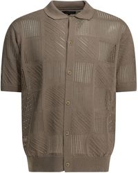 Beams Plus - Cotton Nylon Spandex Textured Knit Button-Down Polo Shirt - Lyst