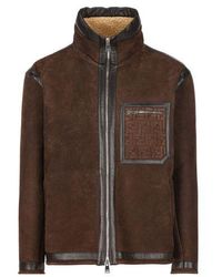 Fendi - High Neck Zip Up Oversized Jacket - Lyst
