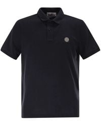 Stone Island - Regular Fit Short-Sleeved Polo Shirt With Compass Patch - Lyst