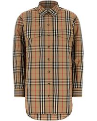 Burberry - Embroidered Cotton Shirt - Lyst