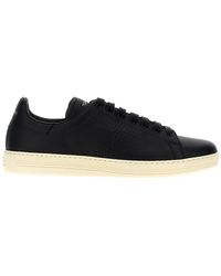 Tom Ford - Logo Leather Sneakers - Lyst