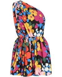Saint Laurent - Printed Viscose Mini Dress - Lyst