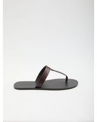 Saint Laurent - Leather Flip-Flops - Lyst