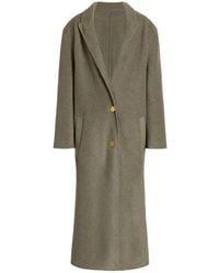 Alberta Ferretti - Relaxed Fit Long Coat With Notched Lapel - Lyst