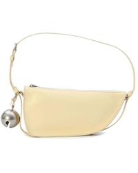 Burberry - Cream Leather Shield Mini Shoulder Bag - Lyst
