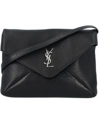 Saint Laurent - Cassandre Leather Envelope Messenger - Lyst