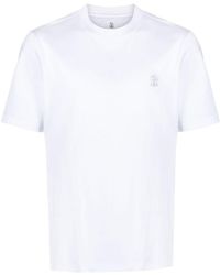 Brunello Cucinelli - Logo-print Cotton T-shirt - Lyst