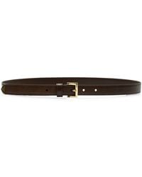 Prada - Slim Leather Belt With Logo - Lyst