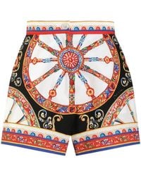 Dolce & Gabbana - Carretto Print Cotton Shorts - Lyst