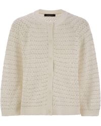 Fabiana Filippi - Cotton Open Cardigan With Sequins - Lyst