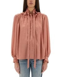 Chloé - Fluid Silk Jacquard Blouse - Lyst