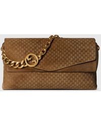 Gucci - Suede Large Shoulder Bag - Lyst