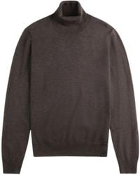 Fay - Rolled Neck Ribbed Sweater - Lyst
