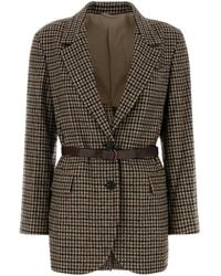 Brunello Cucinelli - Embroidered Wool-Blend Blazer - Lyst