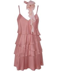 Blugirl Blumarine - Satin Dress With Rouges - Lyst