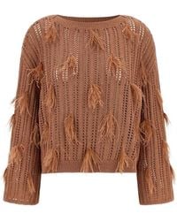 Twinset - Twinset Perforated Cotton Sweater - Lyst