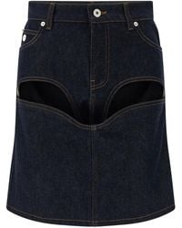 Jean Paul Gaultier - 'Denim Mini Skirt With Cuts And Turn Up' Skirt - Lyst