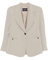 Emporio Armani - Striped-Pattern Button Blazer - Lyst
