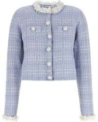 Self-Portrait - Self Portrait Check Knit Jacket - Lyst