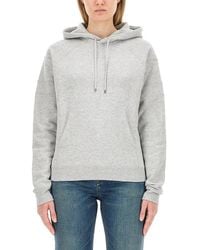 Saint Laurent - Premium Hoodie With Drawstring - Lyst