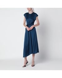 Victoria Beckham - Aria Dark Ocean Midi Dress - Lyst