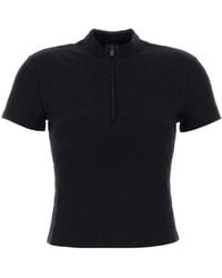 Gucci - Gg Jacquard Jersey Tshirt With Half Zip - Lyst