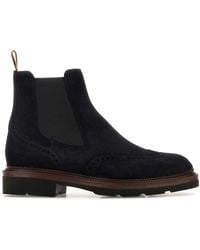 Santoni - Midnight Suede Kalama Ankle Boots - Lyst