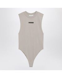 Fear Of God - Sleeveless Greige Cotton-Blend Bodysuit - Lyst