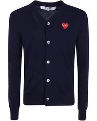 COMME DES GARÇONS PLAY - V-Neck Cardigan Emblem Knit - Lyst