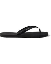 Prada - Logo Embossed Leather Flip Flop Sandals - Lyst