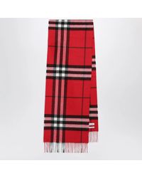 Burberry - Check Cashmere Scarf With Fringes - Lyst