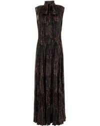 Saint Laurent - Silk Blend Long Dress - Lyst