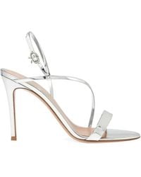Gianvito Rossi - Metal Mid Heel Sandals - Lyst