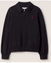 Maison Kitsuné - Profile Fox Zipped Polo Sweatshirt - Lyst