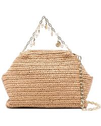 Self-Portrait - Raffia Charm Crossbody Bag - Lyst