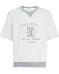 Brunello Cucinelli - Cotton Jersey T-Shirt With “Solomei Athletic Club” Print - Lyst