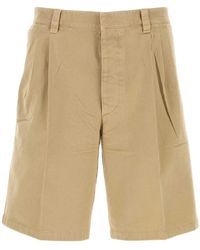 Prada - Gabardine Bermuda Shorts - Lyst