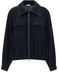 Brunello Cucinelli - 'Shiny Zipper Pull' Sweatshirt - Lyst
