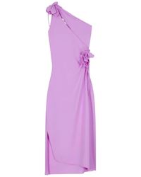 Coperni - One-Shoulder Midi Dress With Floral Embellishments - Lyst
