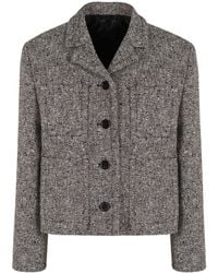 Gucci - Double Wool And Cotton Mouliné Jacket - Lyst