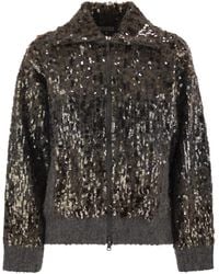 Brunello Cucinelli - Dazzling Dãgradã Embroidery Mohair And Wool Cardigan - Lyst