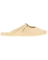 Loewe - Cream Nappa Leather Pebble Ballerinas - Lyst