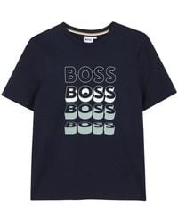 BOSS - T-Shirt Con Stampa Logo - Lyst
