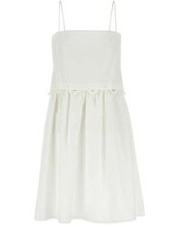 Miu Miu - Poplin Mini Dress Cotton - Lyst